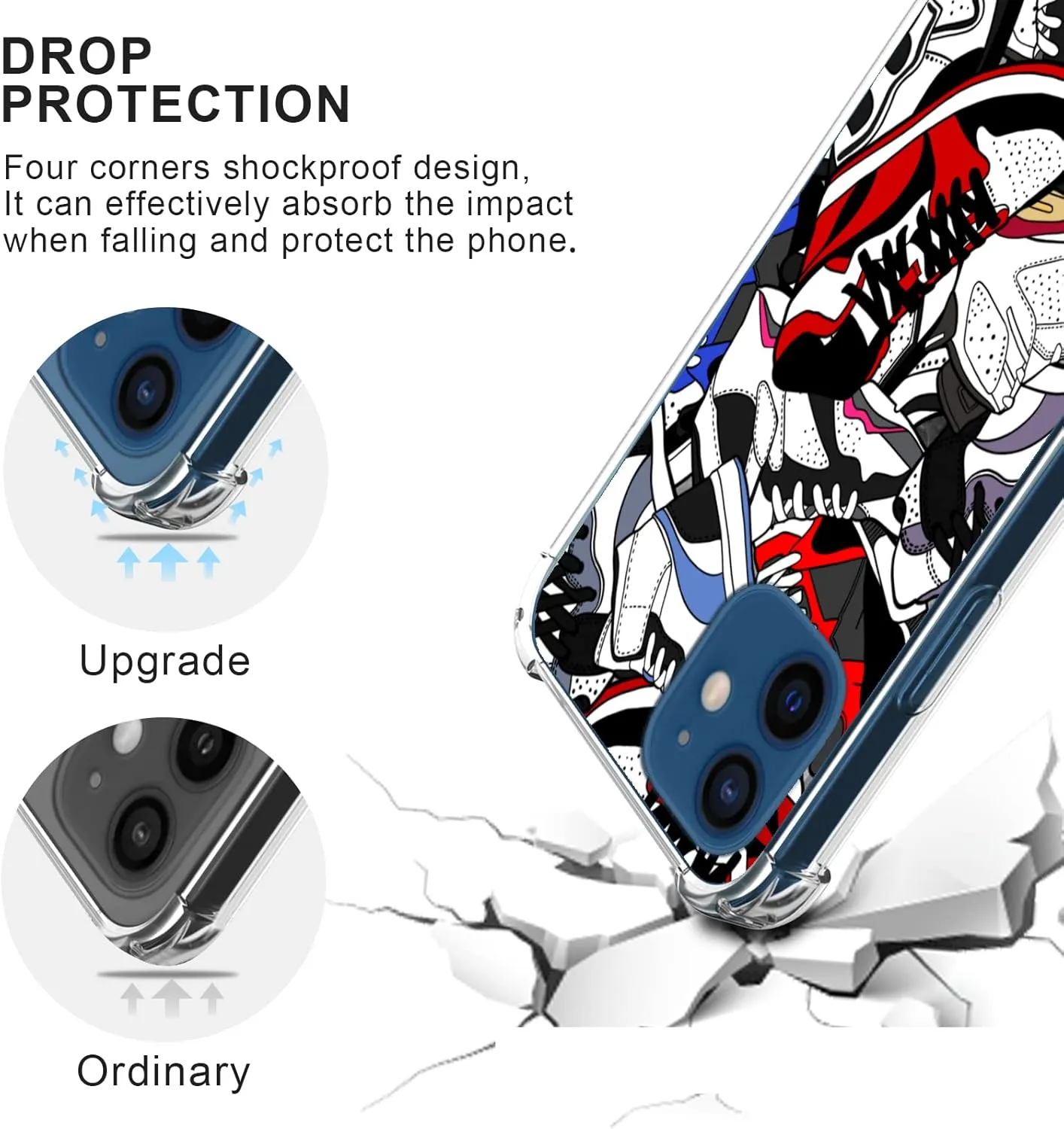 Cool Shoe Clear Phone Case for iPhone 12 and iPhone 12 Pro Case for Teen Boys Men Kids Boys - 6.1 Inch