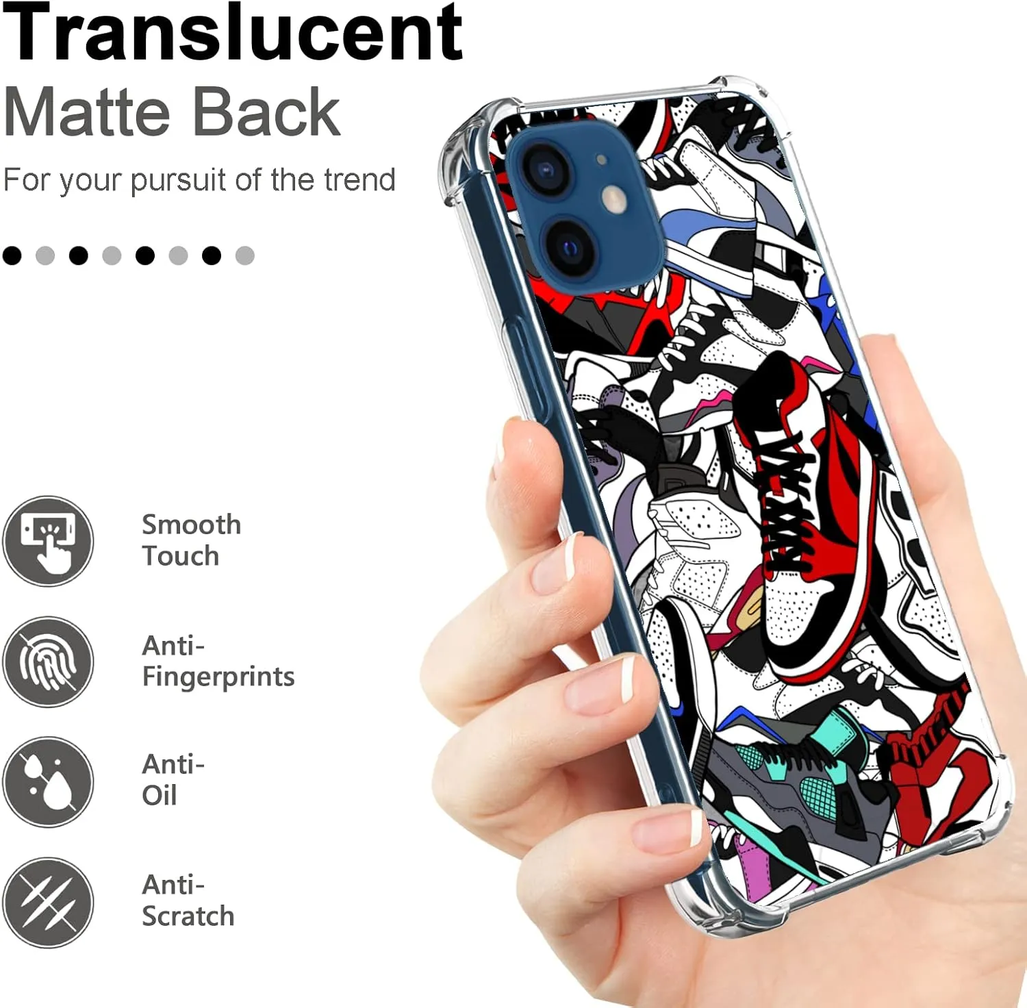 Cool Shoe Clear Phone Case for iPhone 12 and iPhone 12 Pro Case for Teen Boys Men Kids Boys - 6.1 Inch