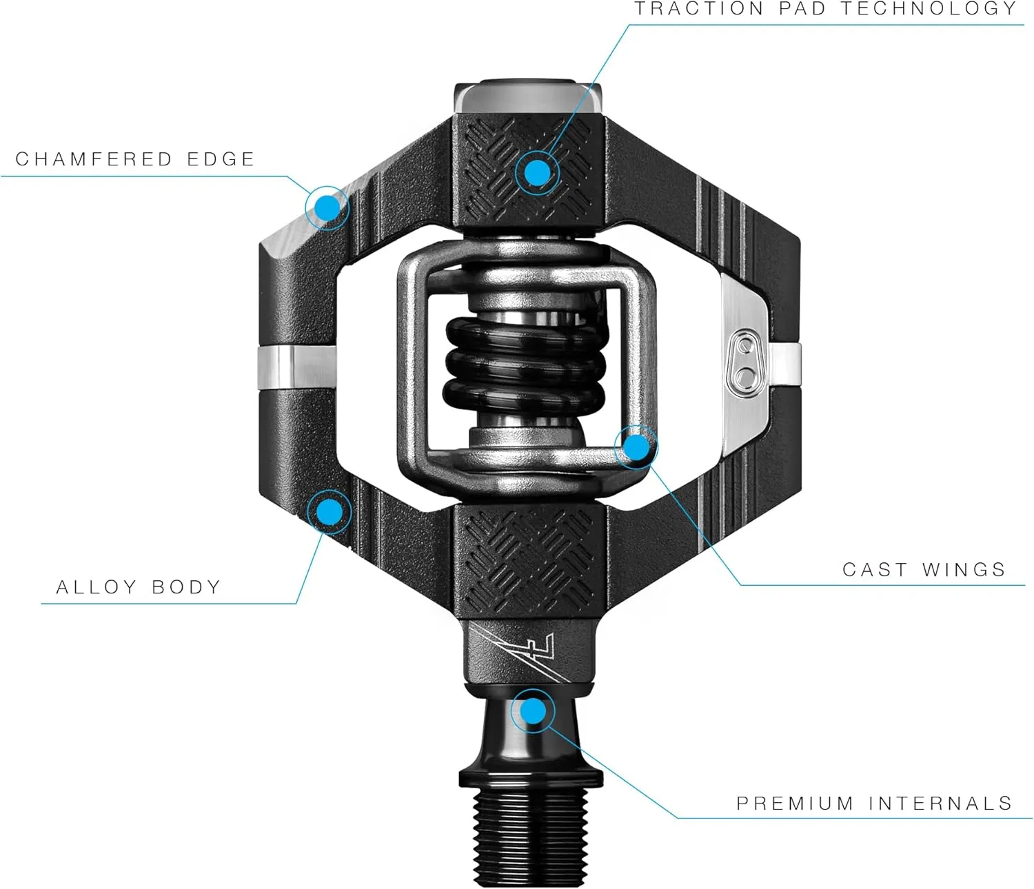 Crankbrothers Candy Clip-In MTB Bike Pedal - Gravel/XC/Trail Lightweight Bicycle Pedal, 4 Sided Entry, Customizable Float, Premium Bearings