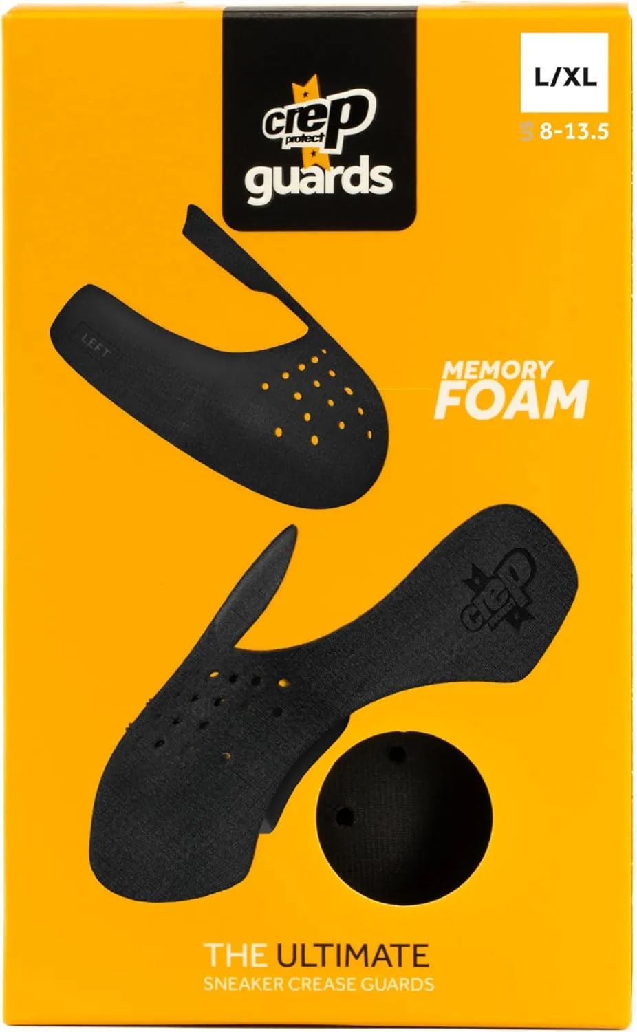 Crep Protect Memory Foam Shoe Crease Protectors - Sneaker Guards for Dunk Low, Air Force, Jordan - Prevent Creasing - Large Size US 8-13.5 (1 Pair)