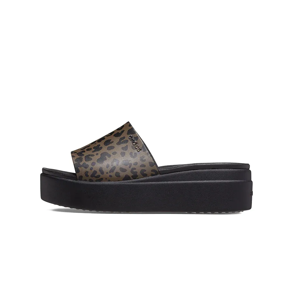 Crocs Brooklyn Animal Print Slide Black/Brown