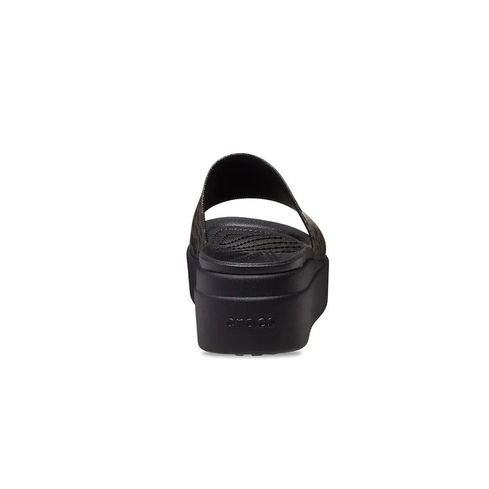 Crocs Brooklyn Animal Print Slide Black/Brown