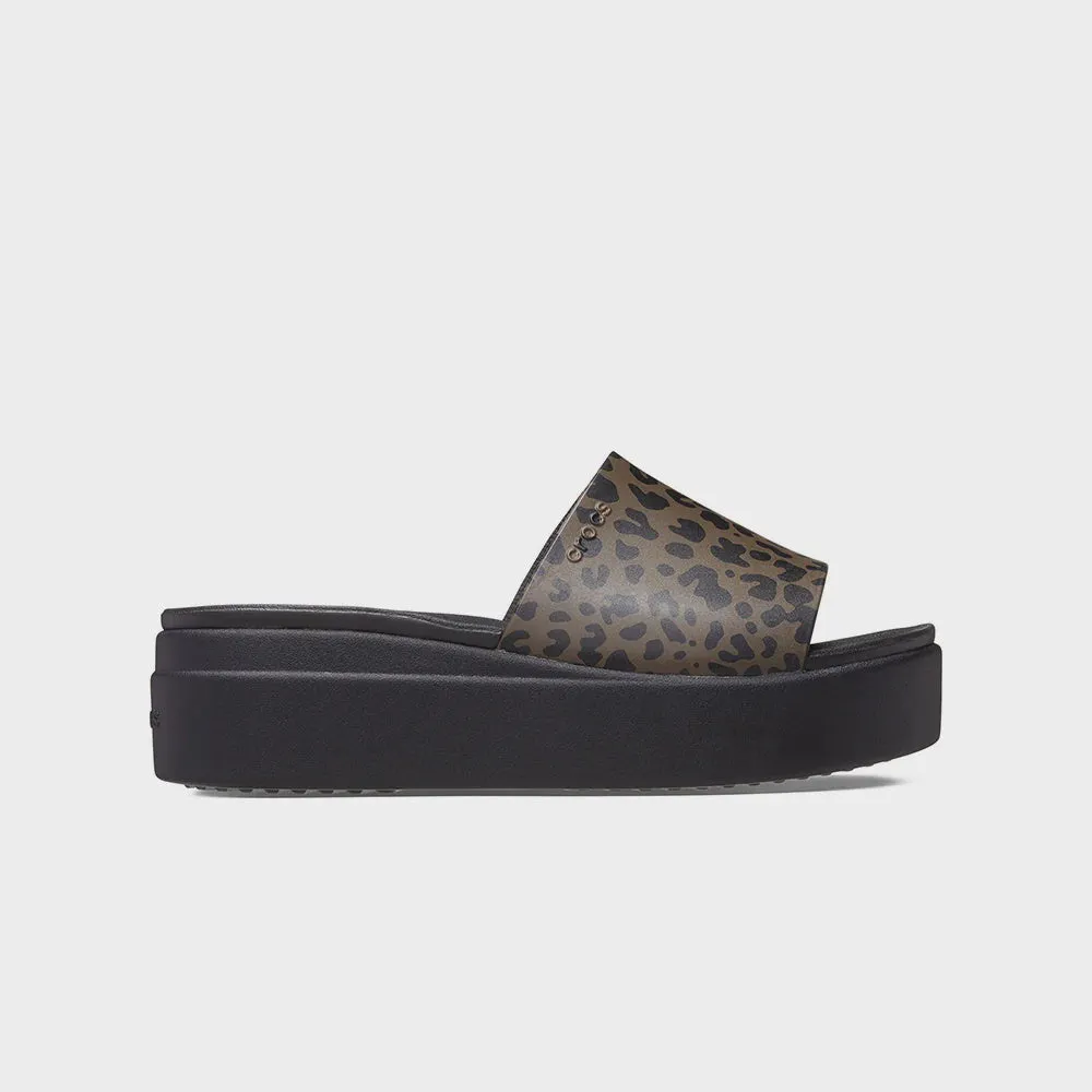 Crocs Brooklyn Animal Print Slide Black/Brown