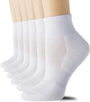 CS CELERSPORT 6 Pairs Women's Running Ankle Socks Athletic Sport Socks Cushioned