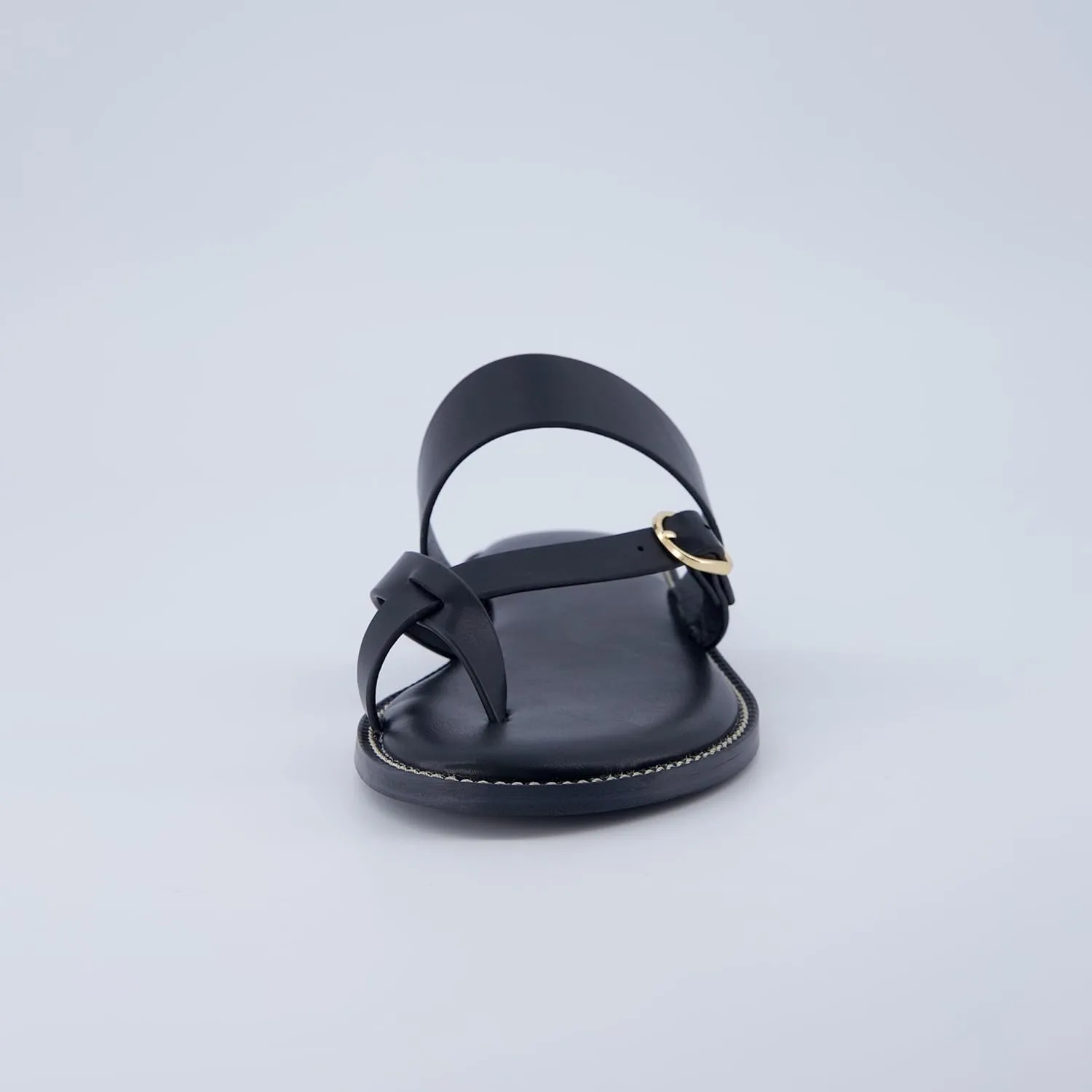 CUSHIONAIRE Laws Women’s Flat Sandal – Faux Leather Slip-On with Toe Loop, Adjustable Buckle & Cushioned Footbed