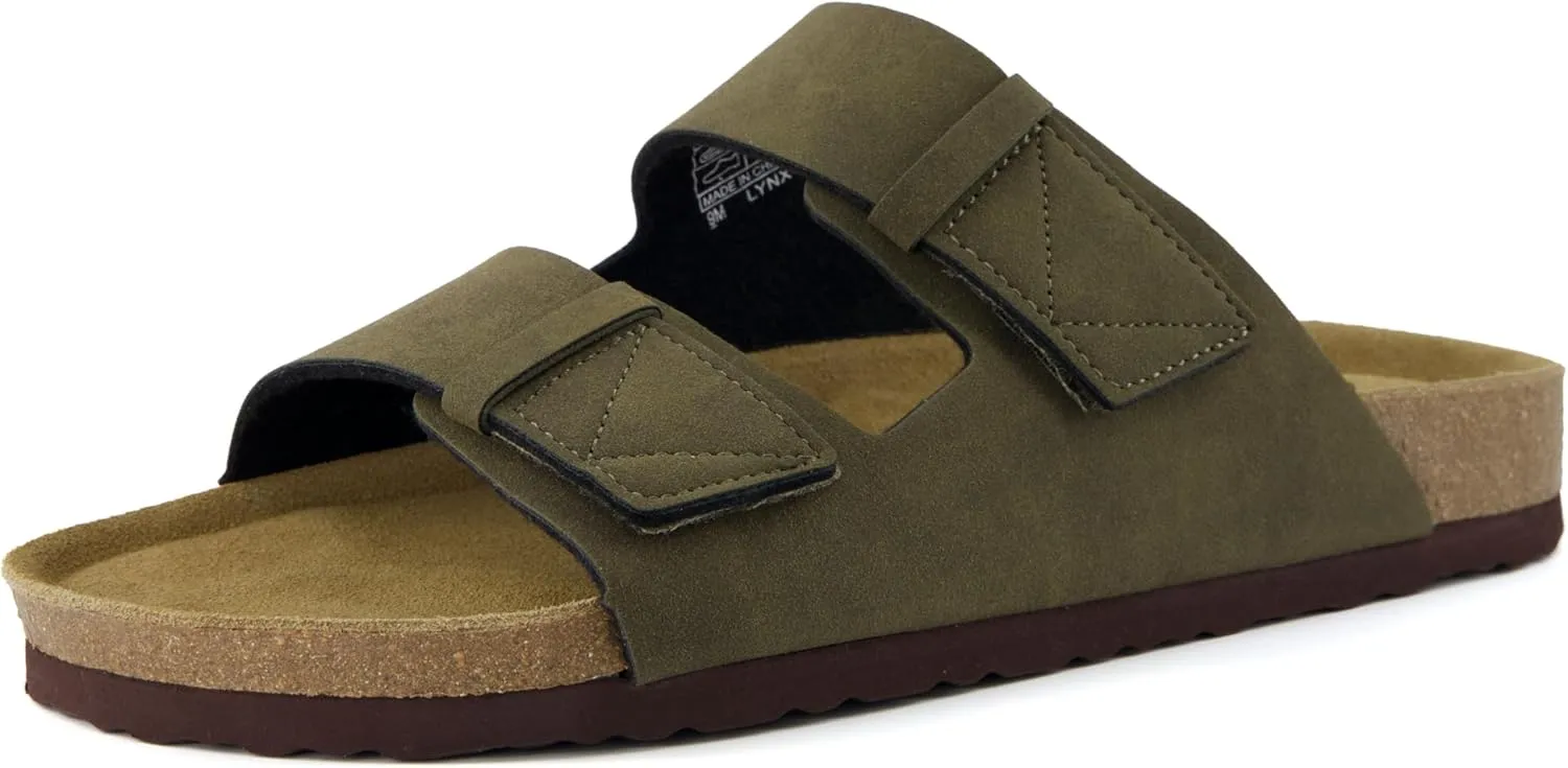 CUSHIONAIRE Men's Lynx Cork footbed Sandal with  Comfort