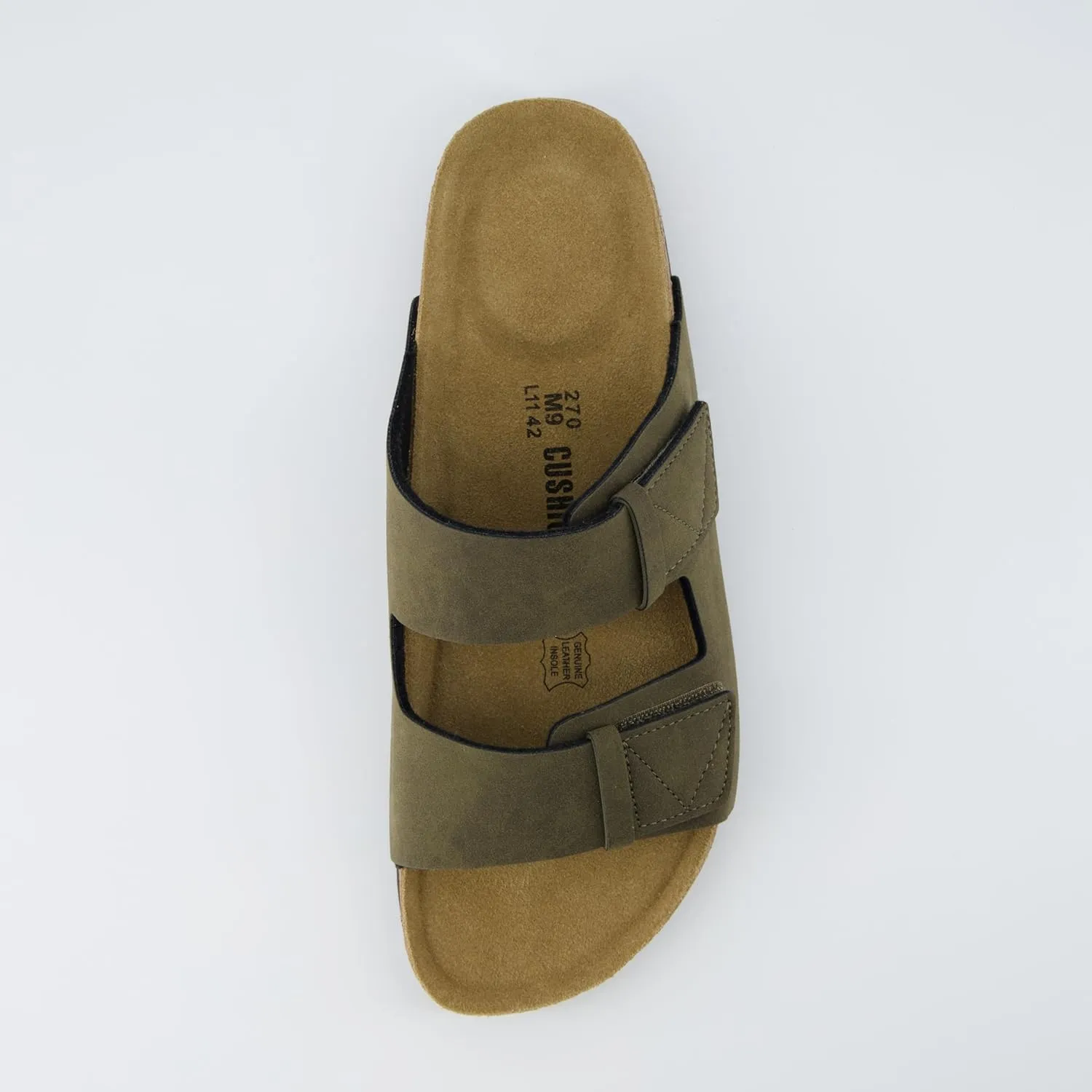 CUSHIONAIRE Men's Lynx Cork footbed Sandal with  Comfort