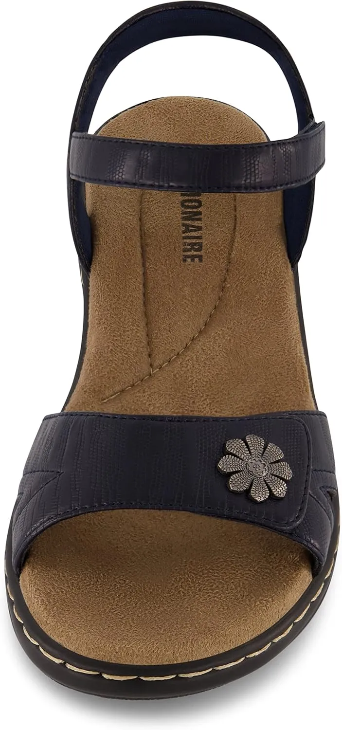 CUSHIONAIRE Women's Bloom comfort sandal with  Comfort Foam and Wide Widths Available