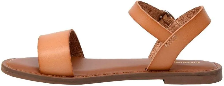 CUSHIONAIRE Women's Clara One Band Ankle Strap Sandal  Memory Foam, Wide Widths Available