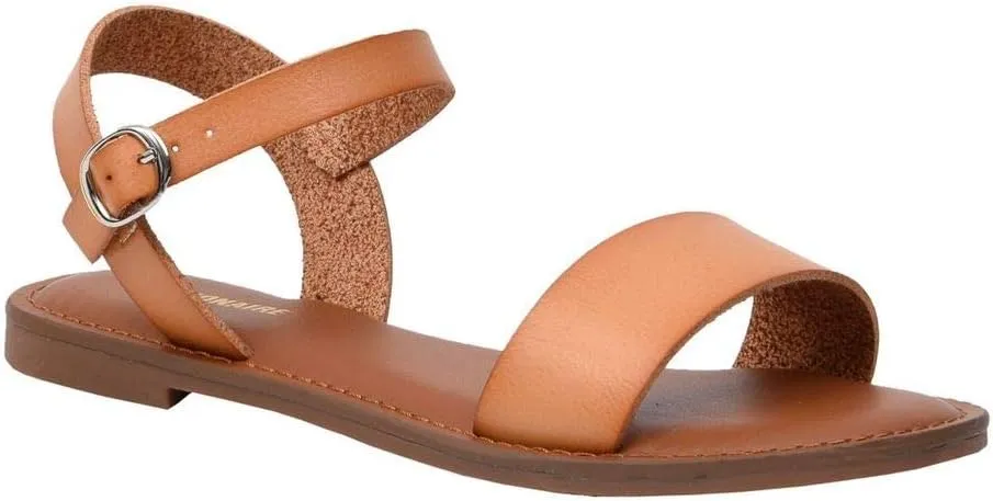 CUSHIONAIRE Women's Clara One Band Ankle Strap Sandal  Memory Foam, Wide Widths Available