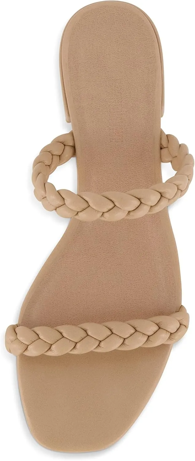 CUSHIONAIRE Women's Neptune braided low block heel sandal  Memory Foam