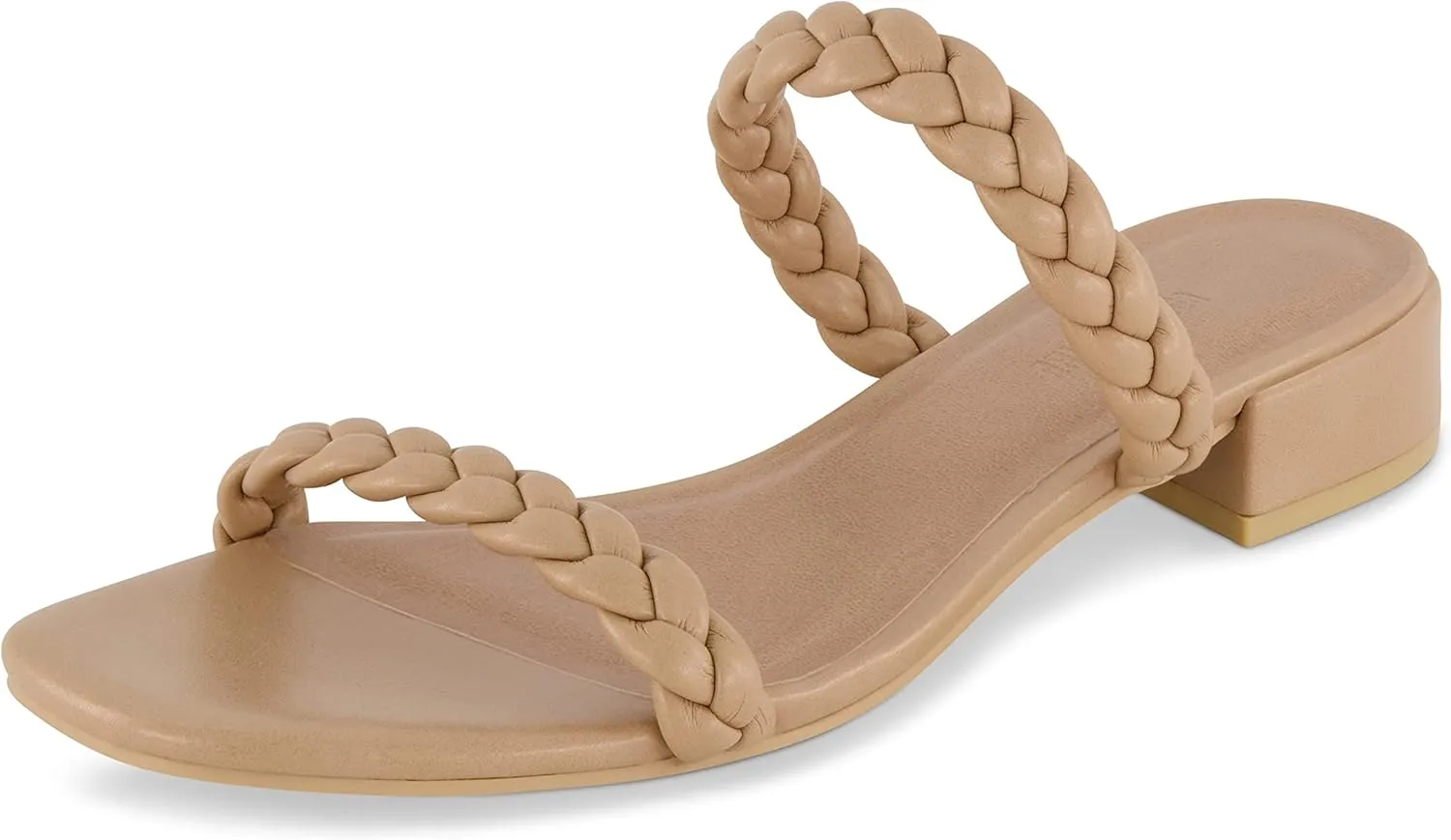 CUSHIONAIRE Women's Neptune braided low block heel sandal  Memory Foam