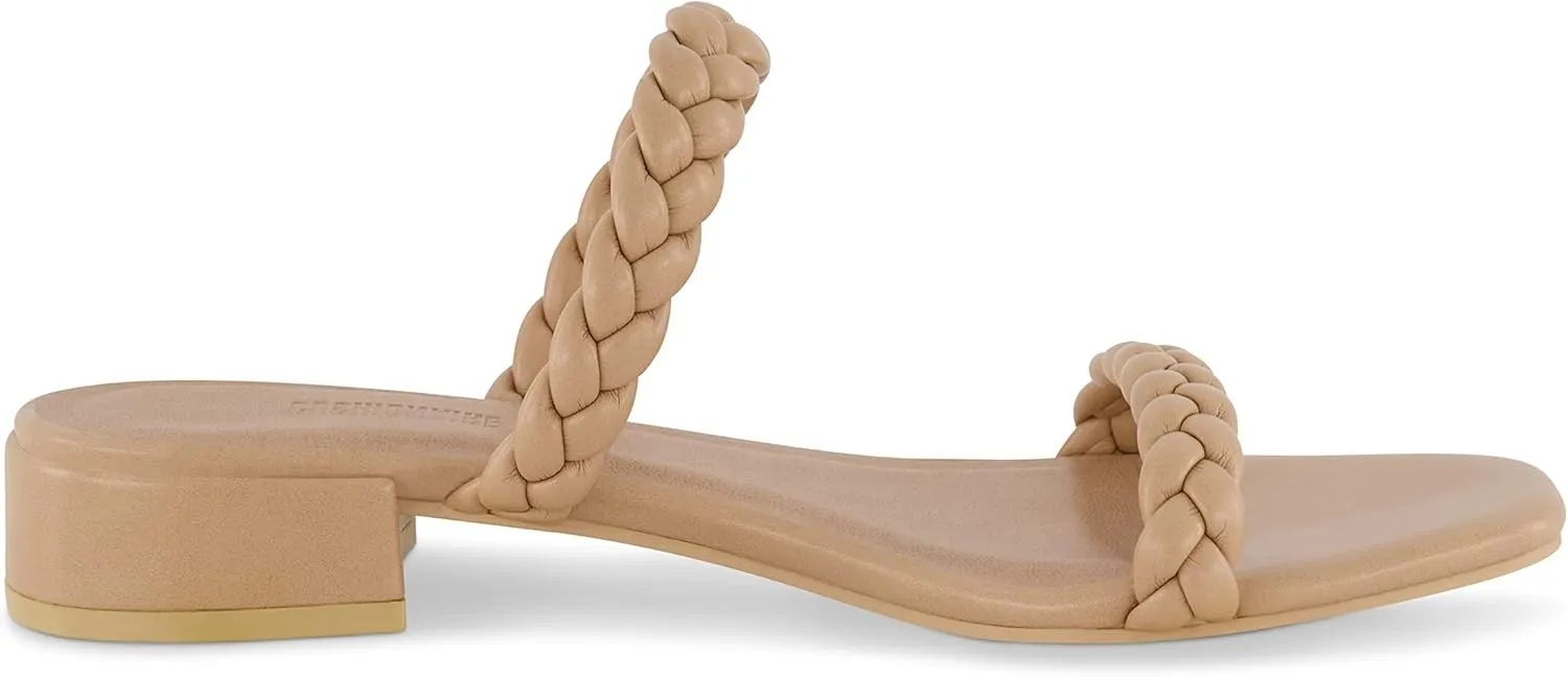 CUSHIONAIRE Women's Neptune braided low block heel sandal  Memory Foam