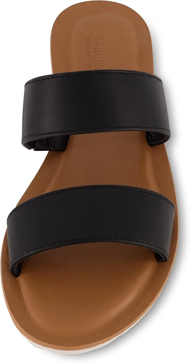 CUSHIONAIRE Women's Vera slide sandal  Memory Foam and Wide Widths Available