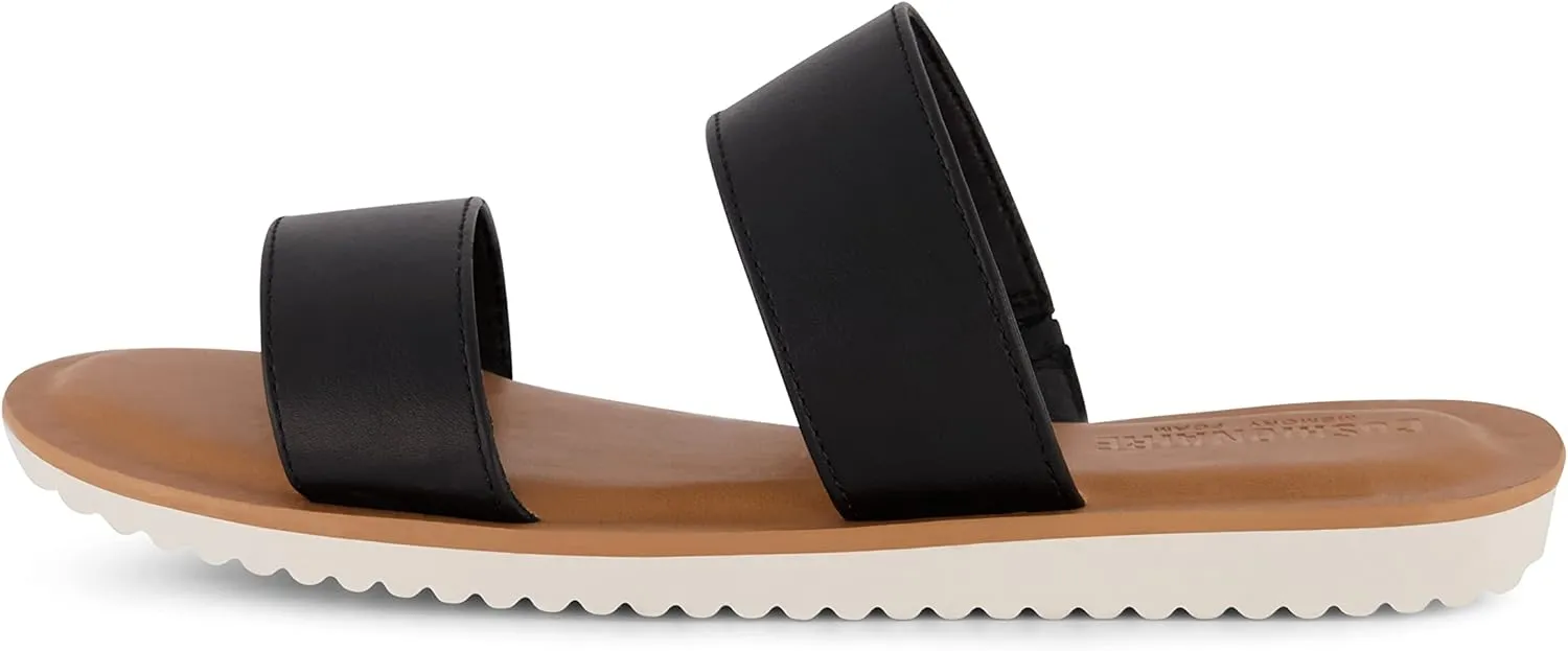 CUSHIONAIRE Women's Vera slide sandal  Memory Foam and Wide Widths Available