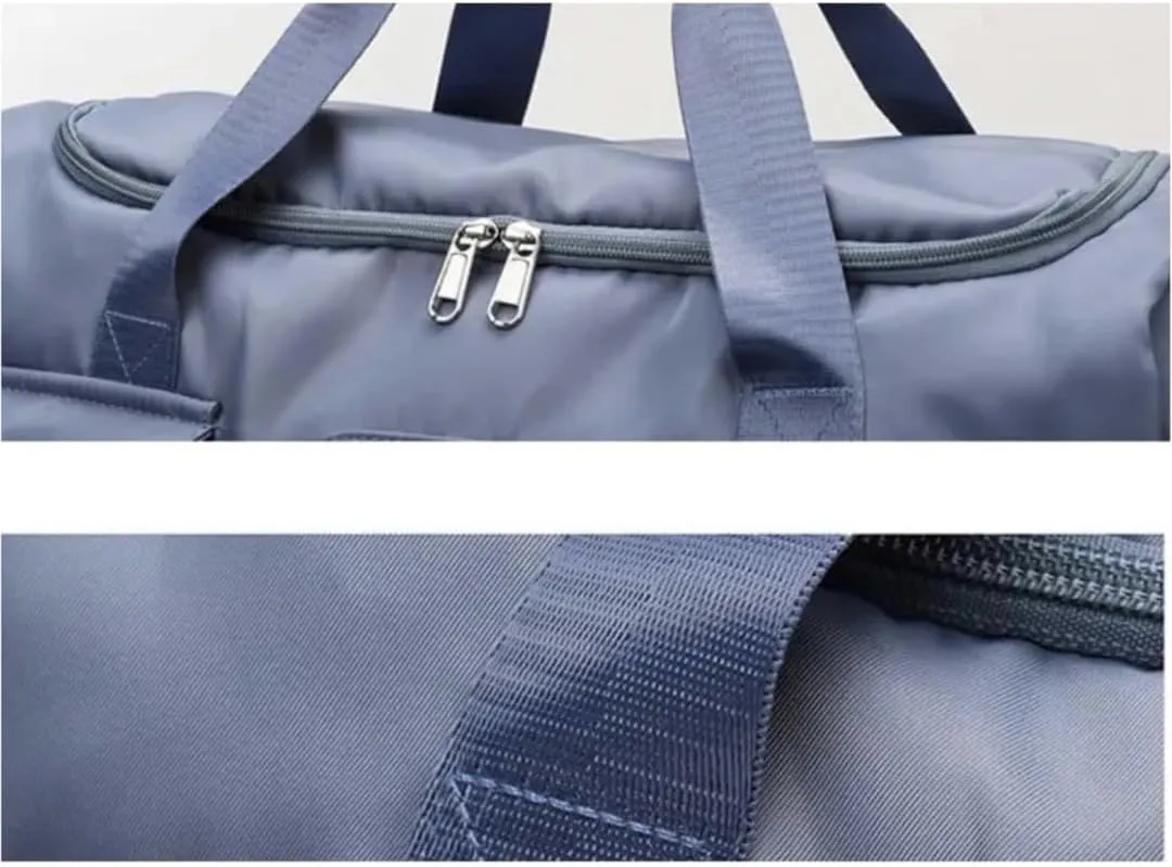 Custom Duffle Bag for Men and Women. Personalize with your Text and Logo (Light Blue)