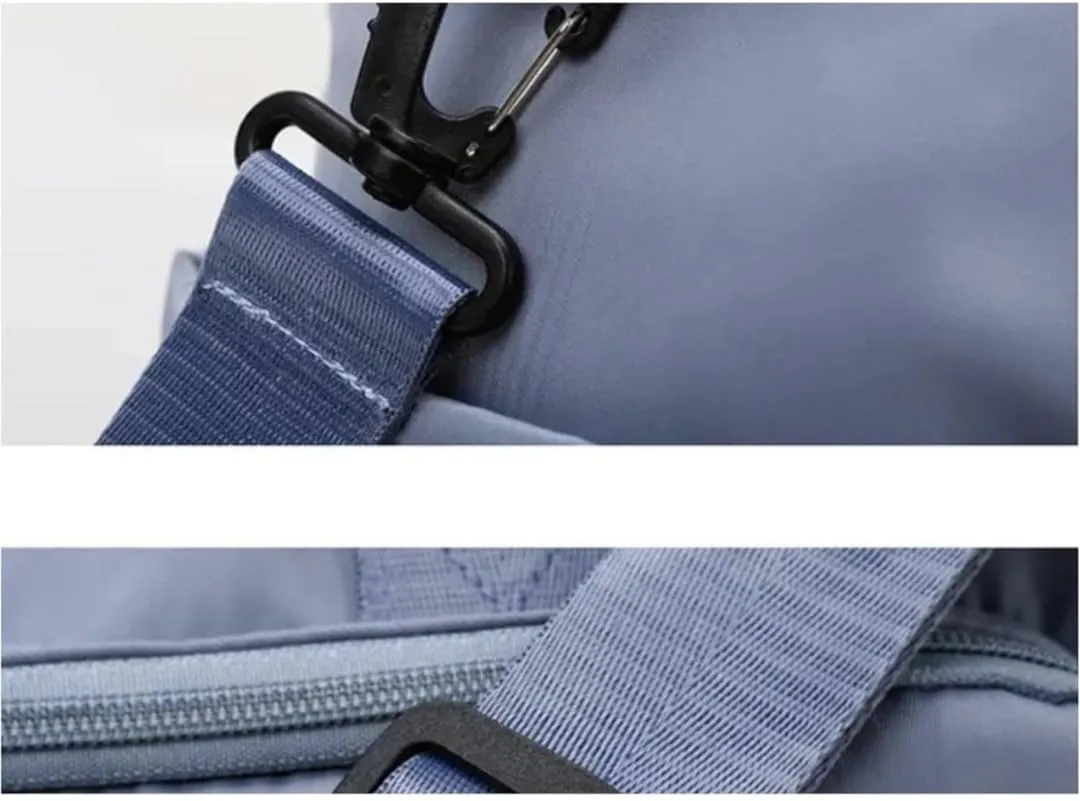 Custom Duffle Bag for Men and Women. Personalize with your Text and Logo (Light Blue)