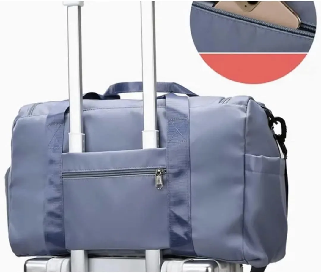 Custom Duffle Bag for Men and Women. Personalize with your Text and Logo (Light Blue)