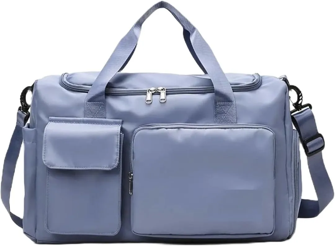 Custom Duffle Bag for Men and Women. Personalize with your Text and Logo (Light Blue)