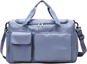 Custom Duffle Bag for Men and Women. Personalize with your Text and Logo (Light Blue)
