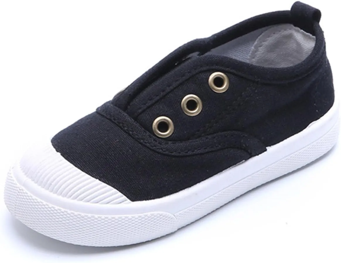 DADAWEN Boy's Girl's Canvas Light Weight Slip-On Sneakers Running Shoe
