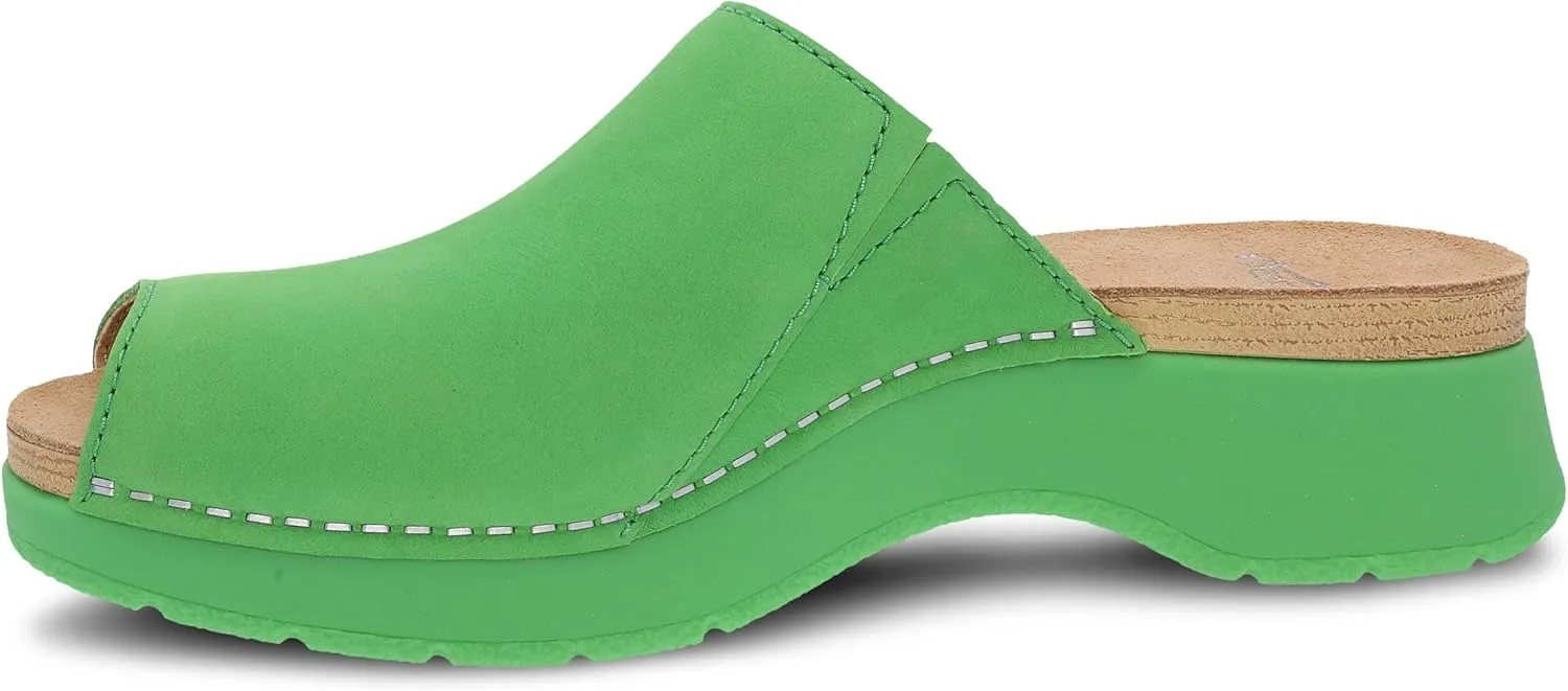 Dansko Ravyn Peep Toe Sandal for Women - Colorful and Stylish Shoe with Recycled Textile Linings and Leather Uppers - All-Day Legendary Comfort