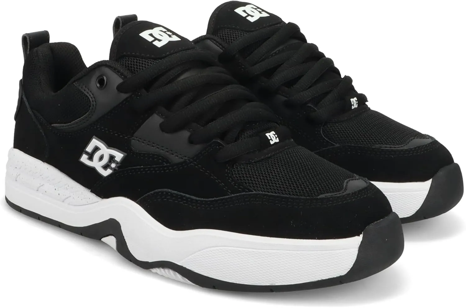 DC Men's Ascend Skate Shoe, Black/Black/White, 13
