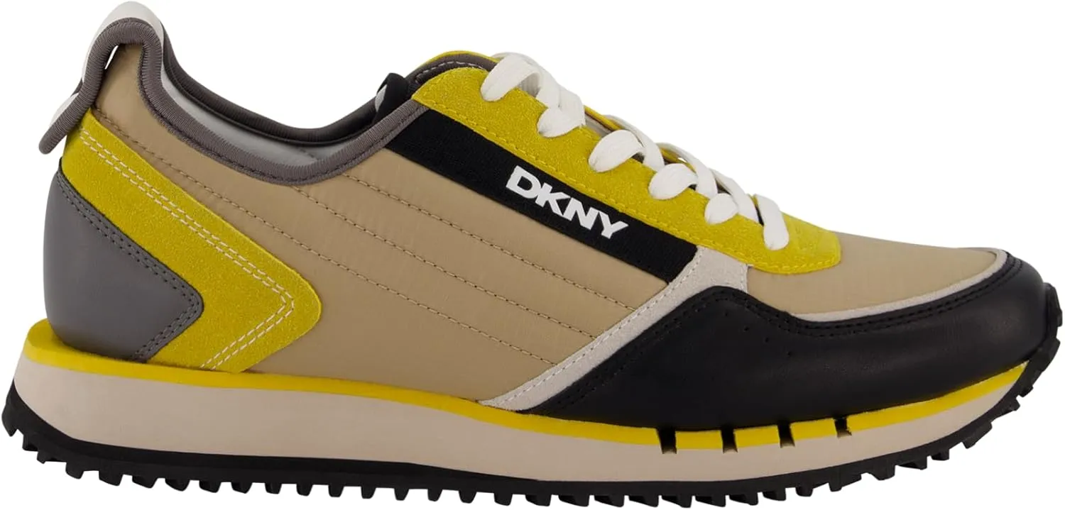 DKNY Men's Rubber Sole Round Toe Shape Lace-up Sneakers