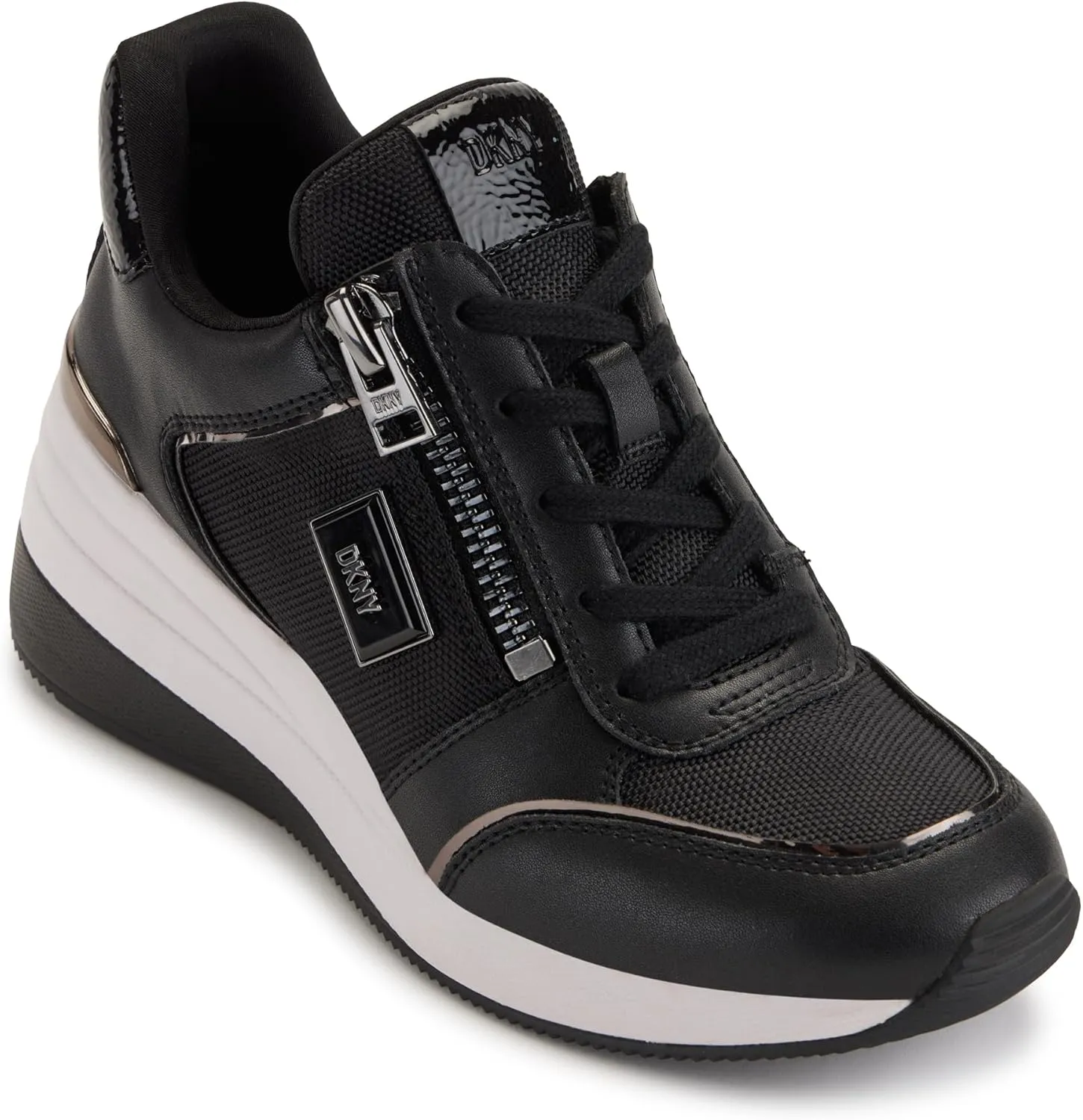 DKNY Women's Kai Lace Up Wedge Sneaker