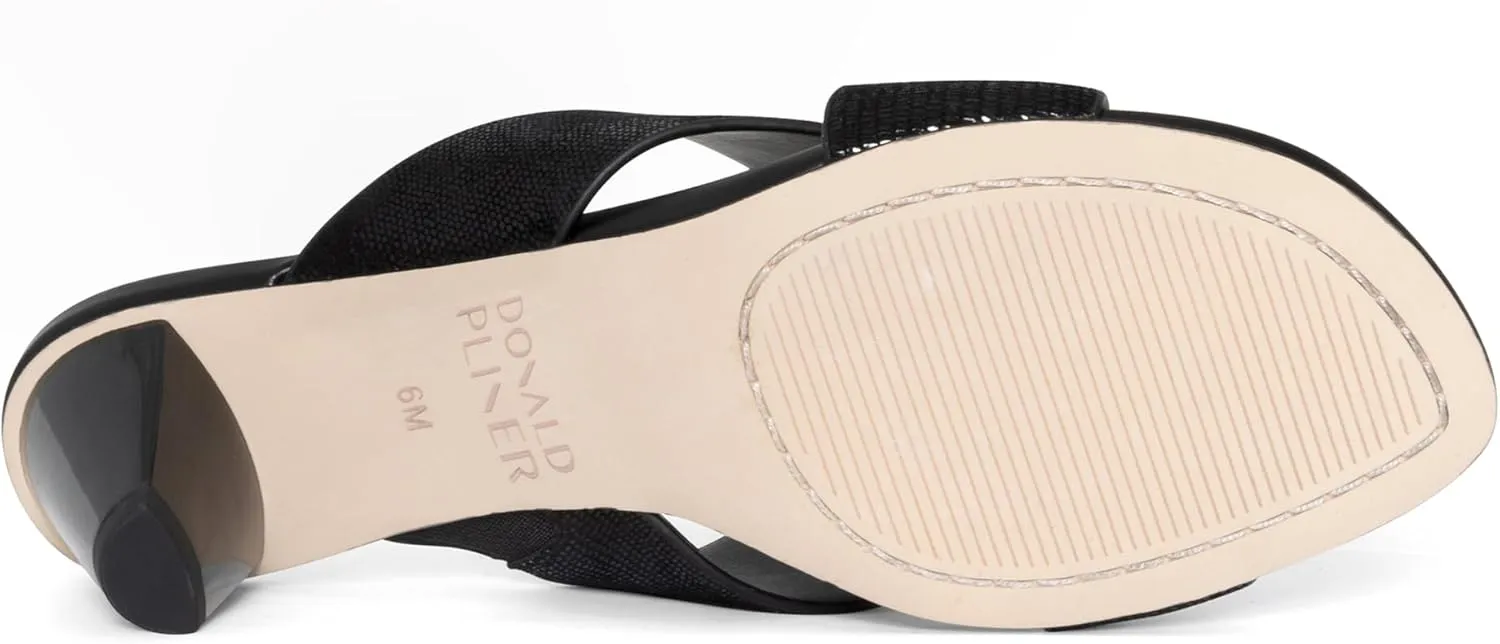 Donald Pliner AYLLY Slip-On Dress Sandals 2.5” Heel Slip-On Heeled Sandals for Women, Crisscross Upper, Memory Foam Insole, Summer Heels, Comfortable Heels for Women