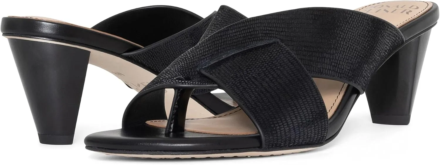 Donald Pliner AYLLY Slip-On Dress Sandals 2.5” Heel Slip-On Heeled Sandals for Women, Crisscross Upper, Memory Foam Insole, Summer Heels, Comfortable Heels for Women