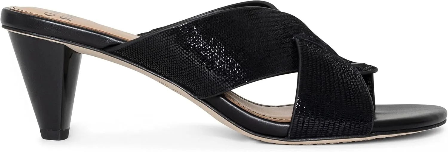 Donald Pliner AYLLY Slip-On Dress Sandals 2.5” Heel Slip-On Heeled Sandals for Women, Crisscross Upper, Memory Foam Insole, Summer Heels, Comfortable Heels for Women
