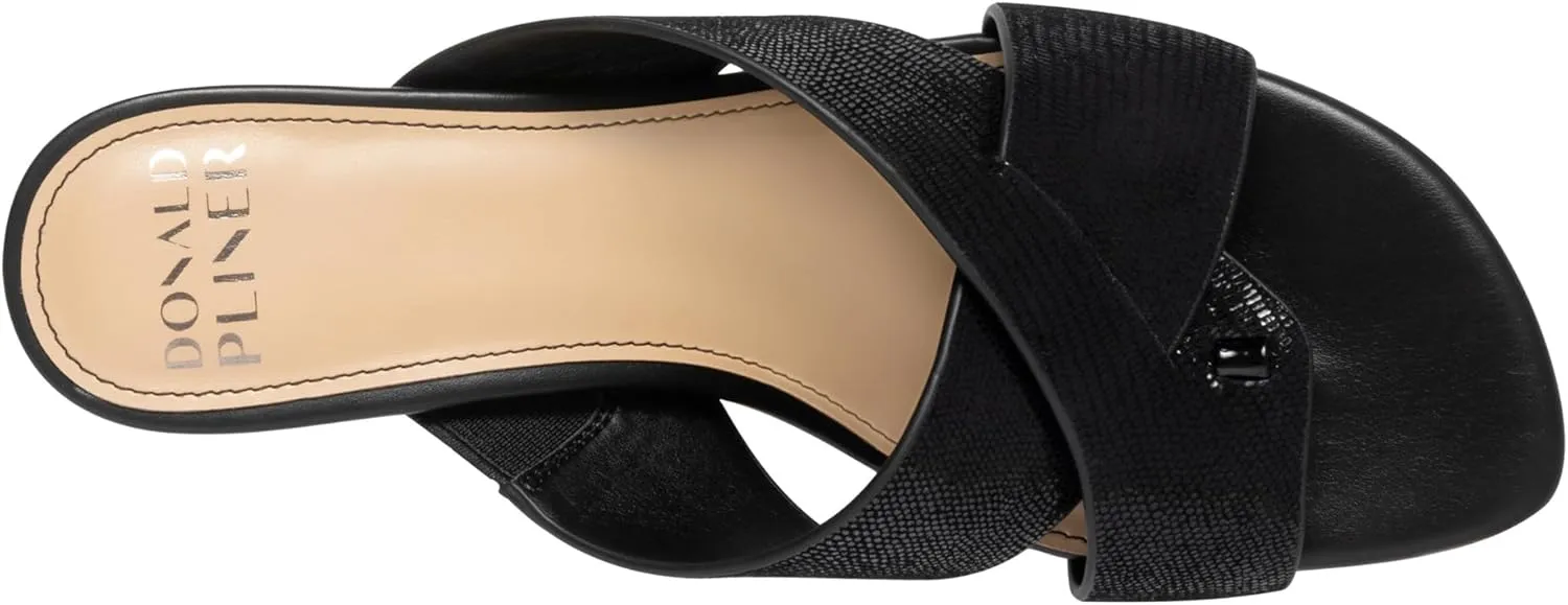 Donald Pliner AYLLY Slip-On Dress Sandals 2.5” Heel Slip-On Heeled Sandals for Women, Crisscross Upper, Memory Foam Insole, Summer Heels, Comfortable Heels for Women
