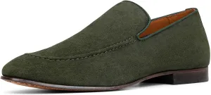 Donald Pliner Men's Tristan Soft Suede Loafer, Army Green, 14
