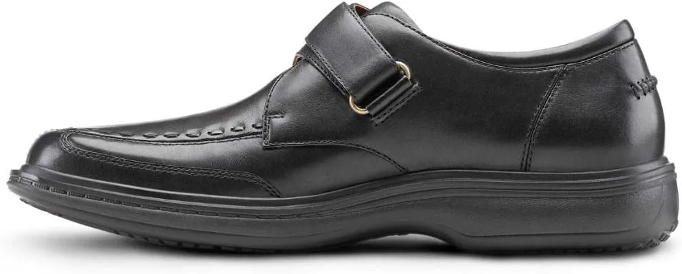 Dr. Comfort Frank Diabetic Shoes for Men - Leather Dress Shoes with Stitch - Therapeutic Formal Shoes