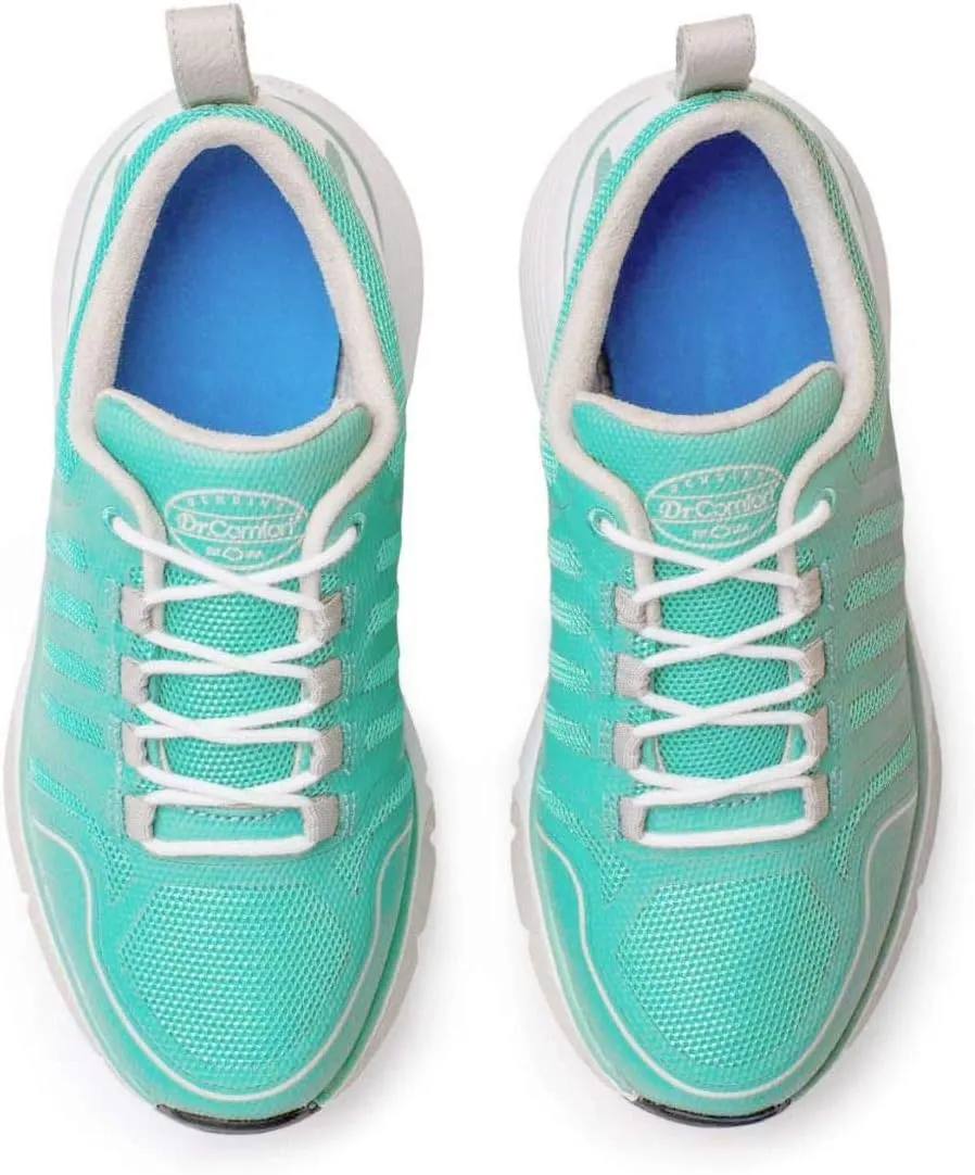 Dr. Comfort Women's Grace Athletic Walking Shoe, Grey, Mesh & Synthetic, Gel Insole, Moderate Cushioning