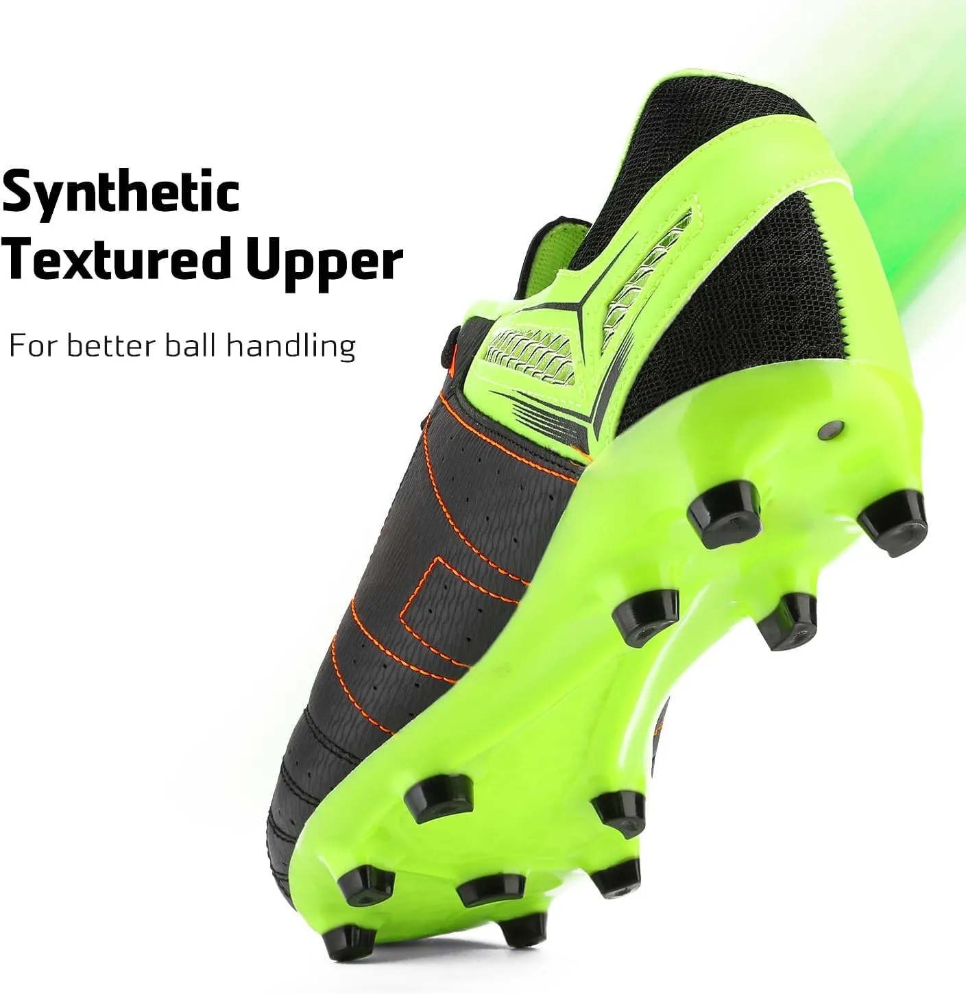 DREAM PAIRS Mens Sport Flexible Athletic Lace Up Light Weight Outdoor Cleats Football Soccer Shoes