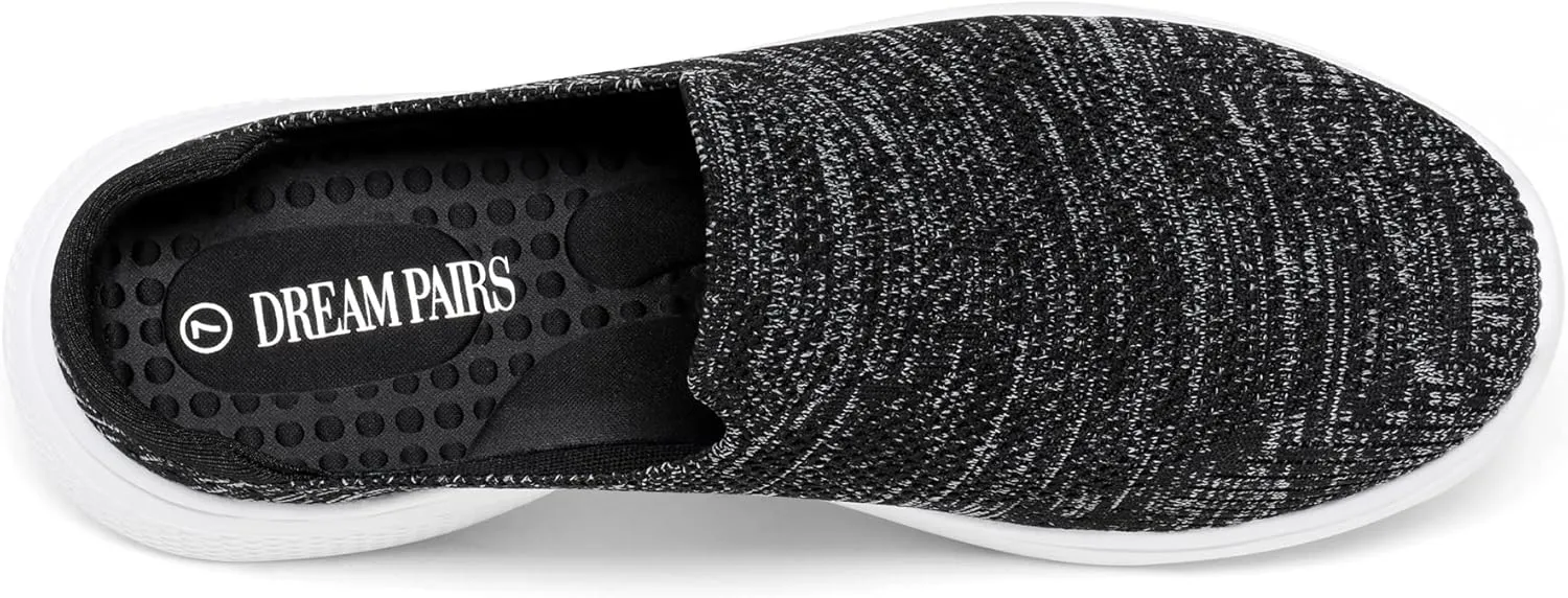 DREAM PAIRS Mules for Women Shoes Slip on Sneakers Knit Flats Lightweight Breathable Comfortable Walking Shoes