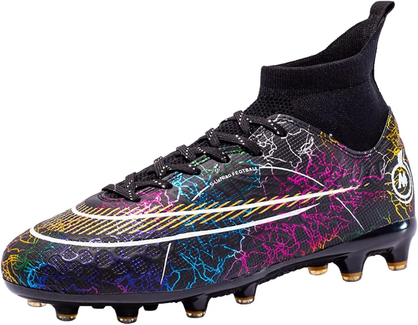 DRESER Competitive Unisex Soccer Shoes Men Women Indoor Outdoor Football Boots Athletic Turf Cleat Running Sports Lightweight Breathable Anti-Skid Damping Shoes