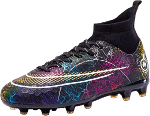 DRESER Competitive Unisex Soccer Shoes Men Women Indoor Outdoor Football Boots Athletic Turf Cleat Running Sports Lightweight Breathable Anti-Skid Damping Shoes