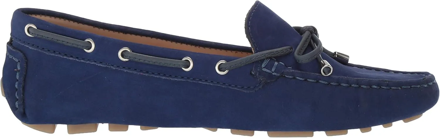 Driver Club USA Women's Leather Nantucket Tie-Bow Loafer Driving Style