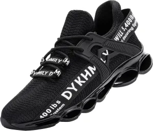DYKHMILY Steel Toe Wide Sneakers for Women Lightweight Safety Shoes Breathable Slip on Work Shoe