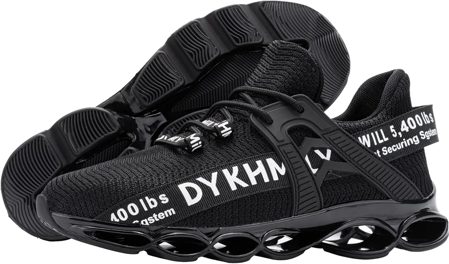 DYKHMILY Steel Toe Wide Sneakers for Women Lightweight Safety Shoes Breathable Slip on Work Shoe