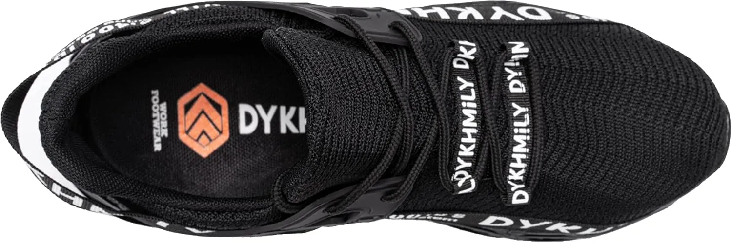 DYKHMILY Steel Toe Wide Sneakers for Women Lightweight Safety Shoes Breathable Slip on Work Shoe
