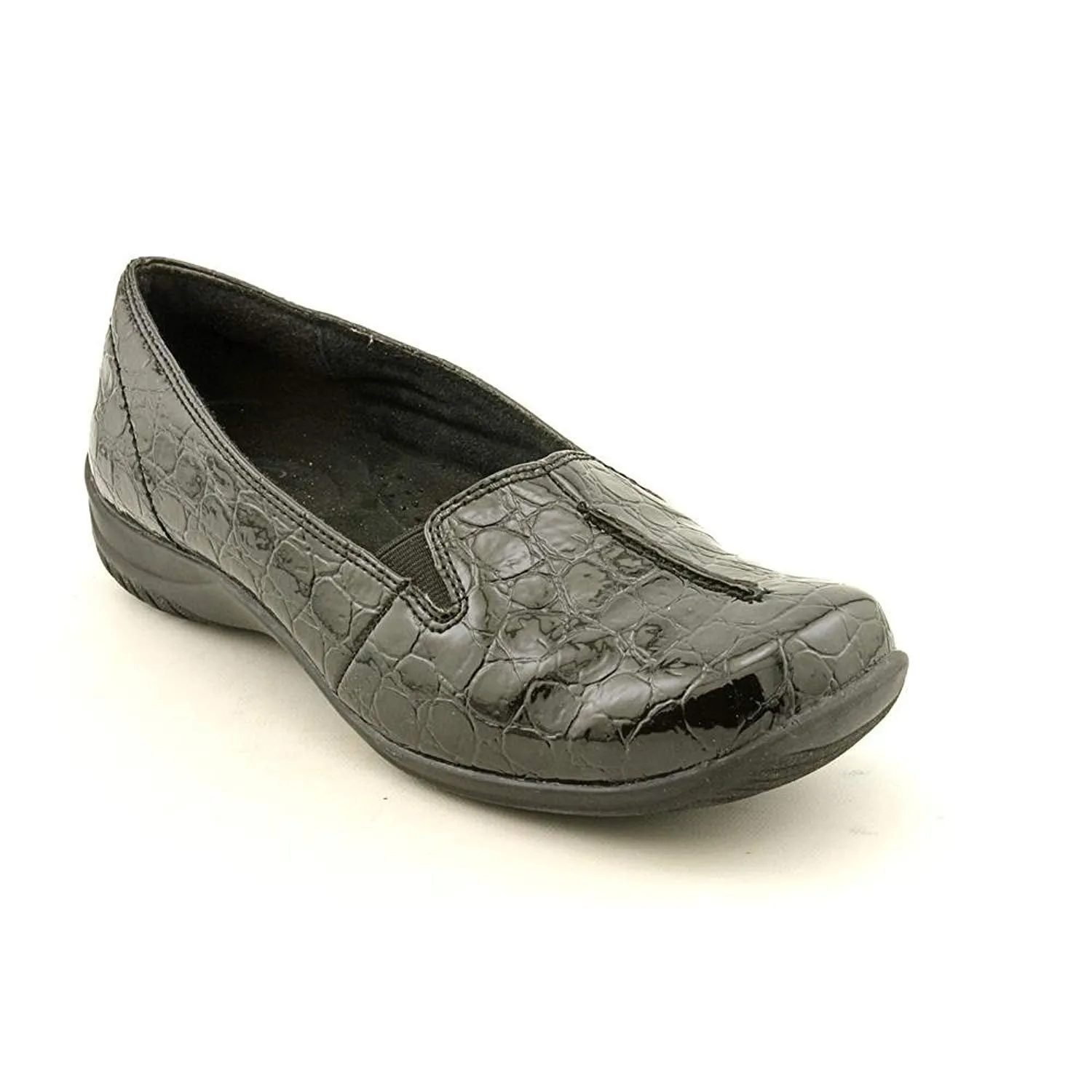 Easy Street Women's Purpose Sneaker, Black Patent Croco, 10 Wide