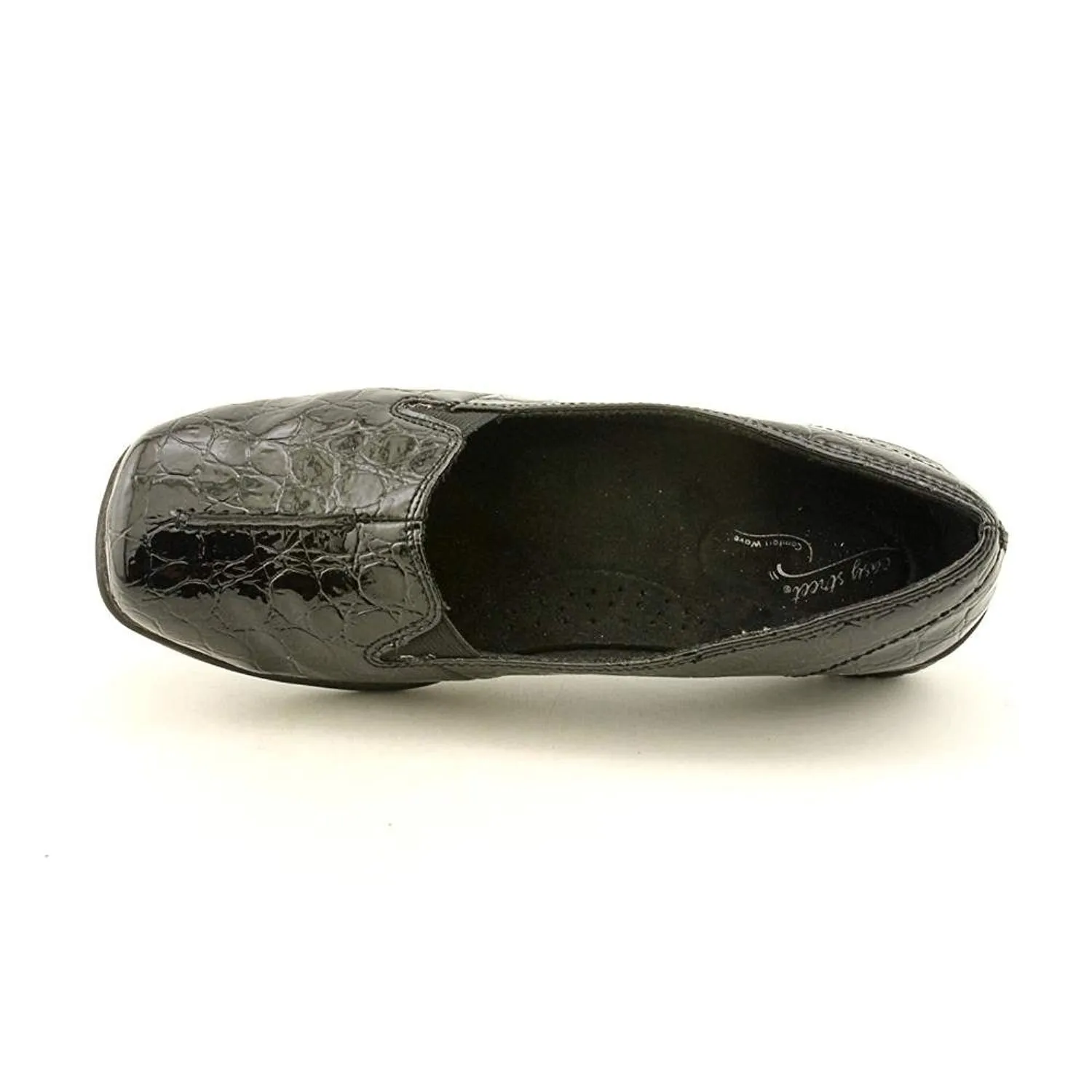 Easy Street Women's Purpose Sneaker, Black Patent Croco, 10 Wide