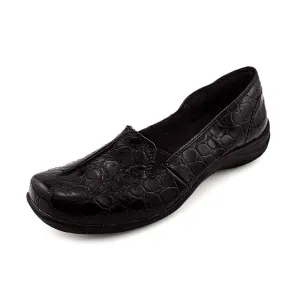 Easy Street Women's Purpose Sneaker, Black Patent Croco, 10 Wide