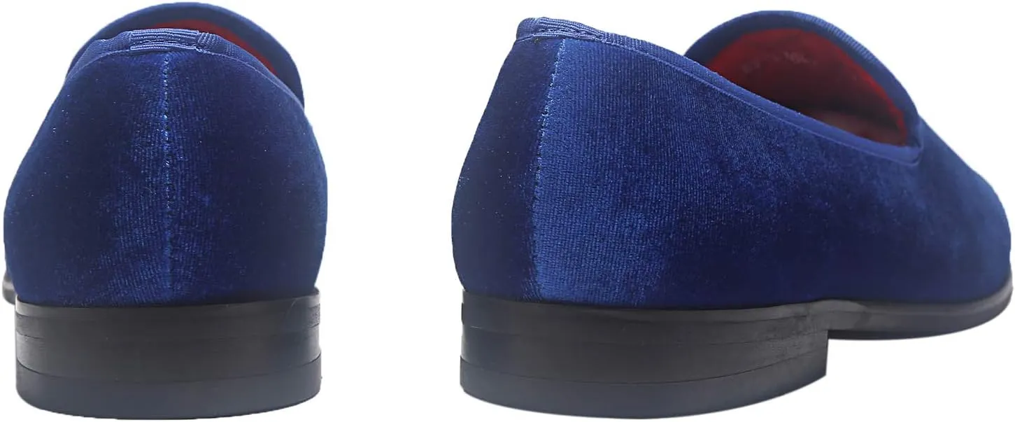ELANROMAN Loafers for Men Velvet Shoes of Fashion Embroidered 1.0 and 2.0 Party Wedding Prom Shoes
