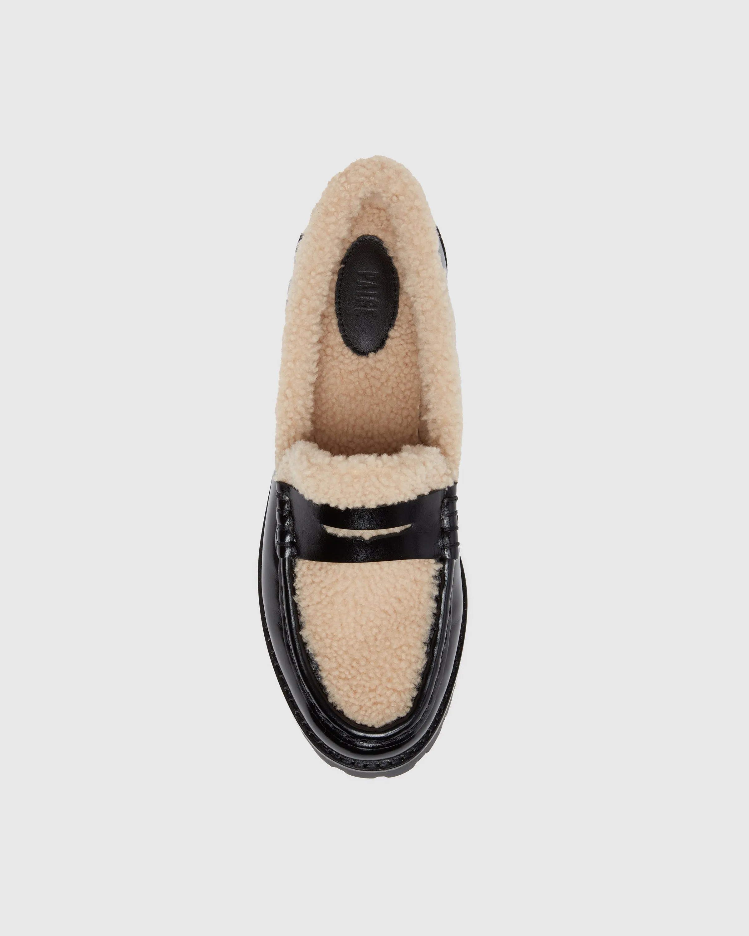 Ellis Shearling Loafer - Black Leather