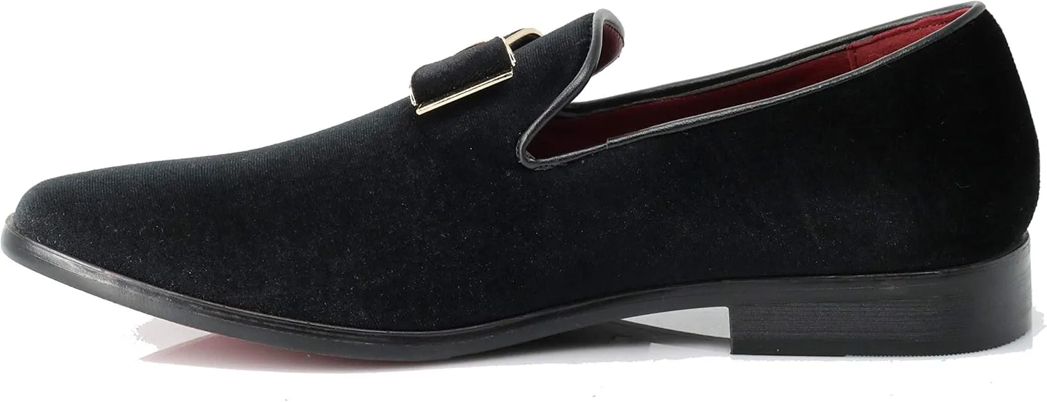 Enzo Romeo Men's Fashion Formal Tuxedo Slip On Loafer Velvet Dress Shoes SKO03
